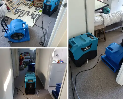Flooded basement in Geelong with standing water requiring emergency water extraction and restoration