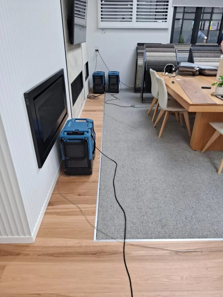 Professional carpet water extraction service in Geelong removing flood damage from residential property